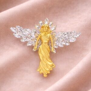 Angel Gold Crystal Brooch